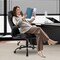 Black Height Adjustable Executive Desk Chair with Rocking Function and Comfortable Foam Seat